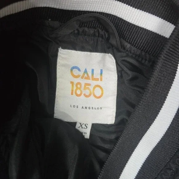 Cali 1850 Los Angeles Varsity Jacket XS Black White‎ Letterman Bomber - Picture 3 of 6